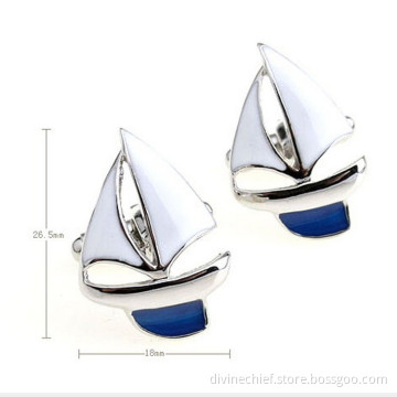 Profession Cufflinks Manufacturer Make Custom Sailing Boat Brass Cufflinks